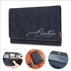Denim Multi-Pocket Long Wallet